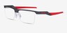 Oakley Coupler Satin Light Steel PlasticEyeglass Frames from EyeBuyDirect, Angle View