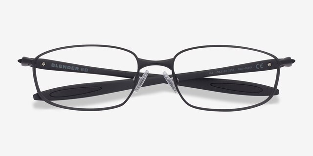 Oakley Blender 6B Satin Black MetalEyeglass Frames from EyeBuyDirect, Closed View