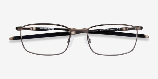 Oakley Barrelhouse Pewter MetalEyeglass Frames from EyeBuyDirect, Closed View