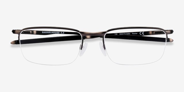 Oakley Barrelhouse 0.5 Pewter MetalEyeglass Frames from EyeBuyDirect, Closed View