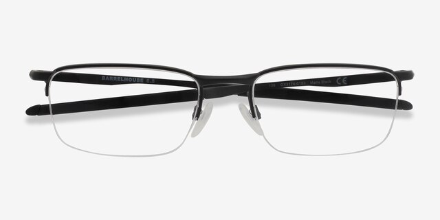 Oakley Barrelhouse 0.5 Matte Black MetalEyeglass Frames from EyeBuyDirect, Closed View
