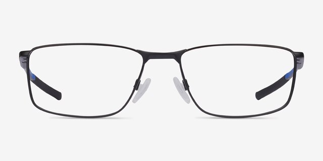 Oakley Socket 5.0 Satin Black & Blue MetalEyeglass Frames from EyeBuyDirect, Front View
