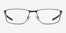 Oakley Socket 5.0 Satin Black & Blue MetalEyeglass Frames from EyeBuyDirect, Front View