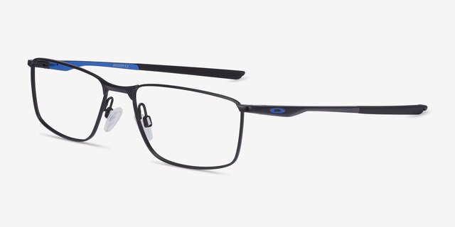 Oakley Socket 5.0 Satin Black & Blue MetalEyeglass Frames from EyeBuyDirect, Angle View