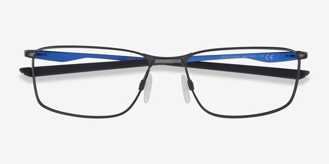 Oakley Socket 5.0 Satin Black & Blue MetalEyeglass Frames from EyeBuyDirect, Closed View