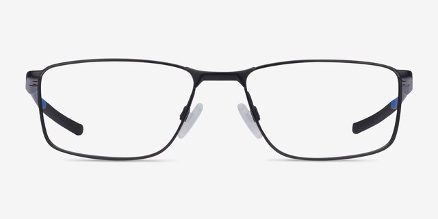 Oakley Socket 5.0 Satin Black & Blue MetalEyeglass Frames from EyeBuyDirect, Front View