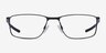 Oakley Socket 5.0 Satin Black & Blue MetalEyeglass Frames from EyeBuyDirect, Front View