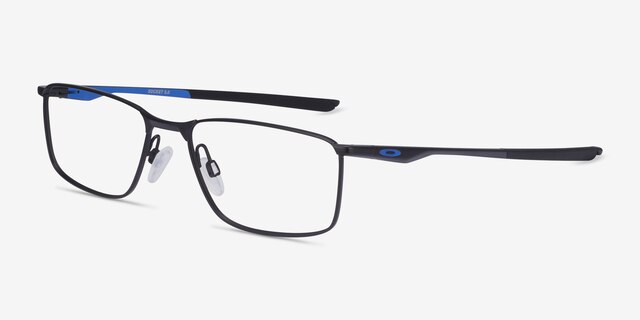 Oakley Socket 5.0 Satin Black & Blue MetalEyeglass Frames from EyeBuyDirect, Angle View