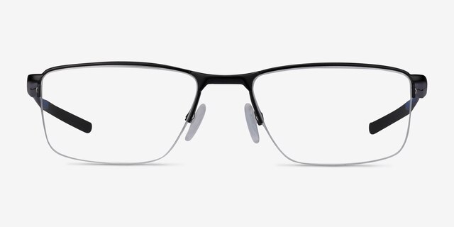 Oakley Socket 5.5 Satin Black & Blue MetalEyeglass Frames from EyeBuyDirect, Front View
