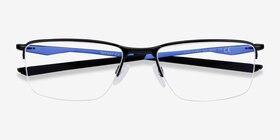 Oakley Socket 5.5 Satin Black & Blue Métal Montures de lunettes de vue d'EyeBuyDirect, Vue Rapprochée