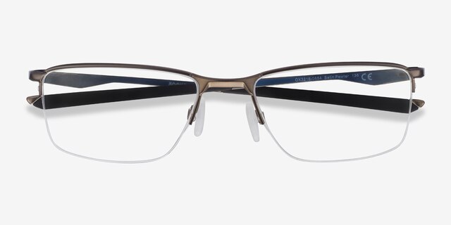 Oakley Socket 5.5 Satin Pewter MetalEyeglass Frames from EyeBuyDirect, Closed View