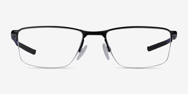 Oakley Socket 5.5 Satin Black & Blue MetalEyeglass Frames from EyeBuyDirect, Front View
