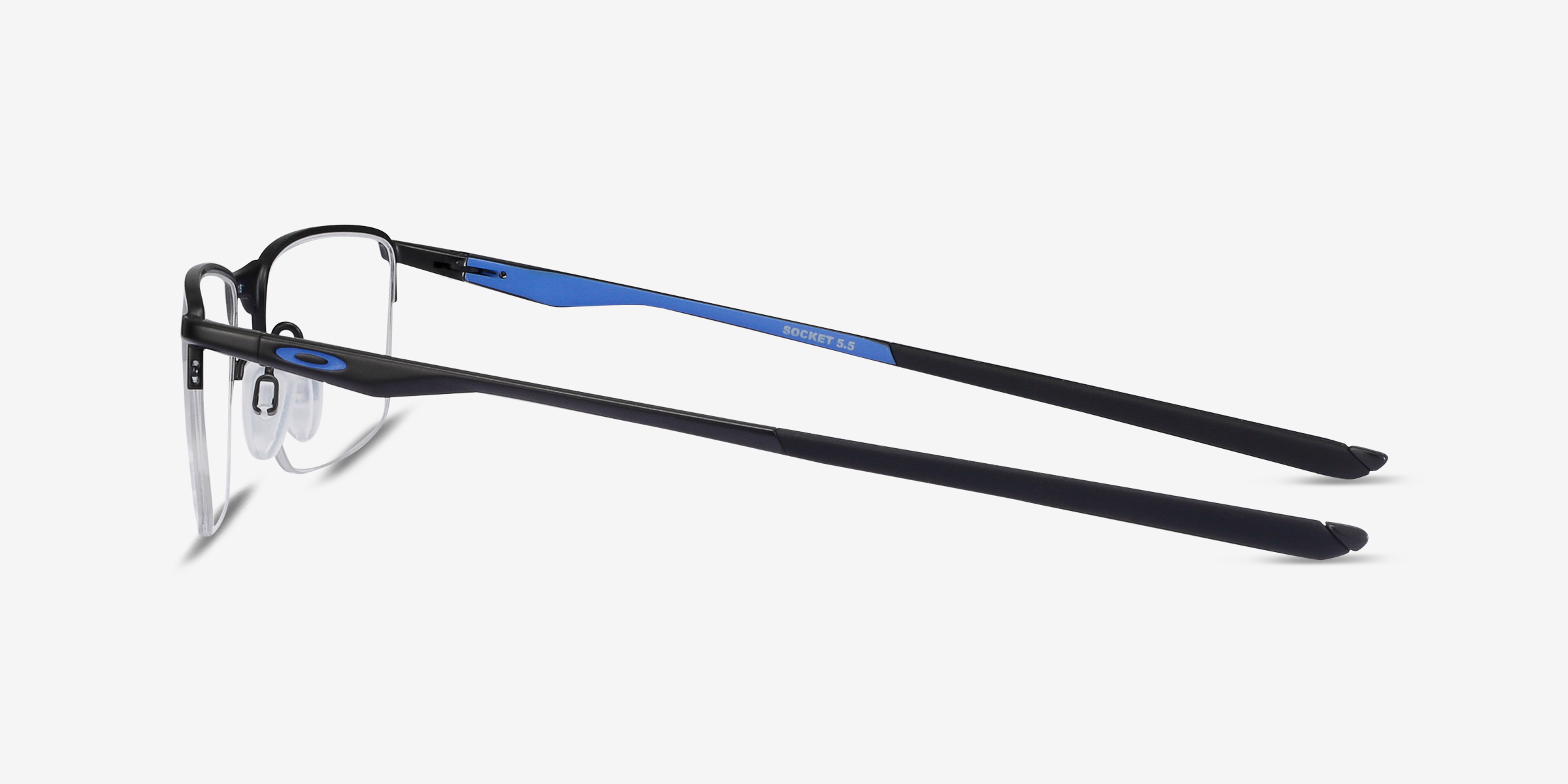 Oakley Socket 5 5 Rectangle Satin Black And Blue Frame Glasses For Men Eyebuydirect Canada