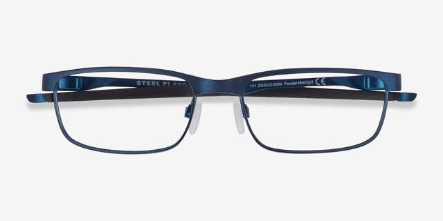 Oakley Steel Plate Powder Midnight MetalEyeglass Frames from EyeBuyDirect, Closed View