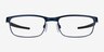 Oakley Steel Plate Powder Midnight MetalEyeglass Frames from EyeBuyDirect, Front View