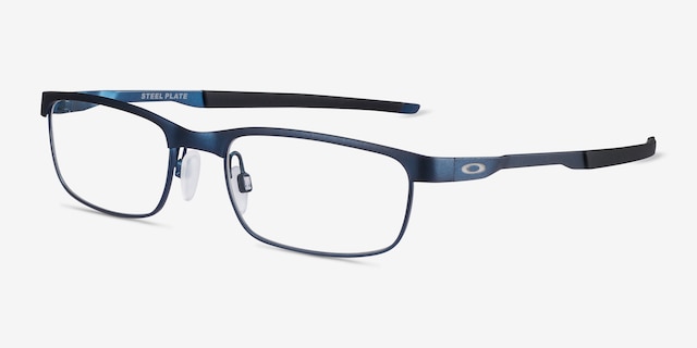 Oakley Steel Plate Powder Midnight MetalEyeglass Frames from EyeBuyDirect, Angle View