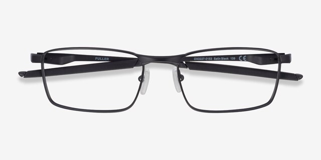 Oakley Fuller Satin Black MetalEyeglass Frames from EyeBuyDirect, Closed View