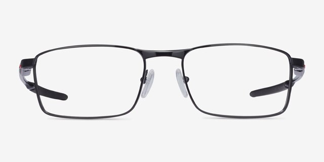 Oakley Fuller Polished Black MetalEyeglass Frames from EyeBuyDirect, Front View