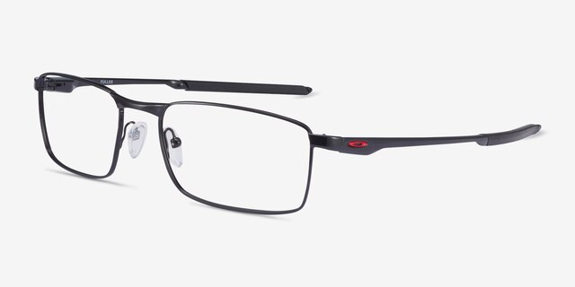 Oakley Fuller Polished Black MetalEyeglass Frames from EyeBuyDirect, Angle View