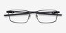 Oakley Fuller Polished Black MetalEyeglass Frames from EyeBuyDirect, Closed View