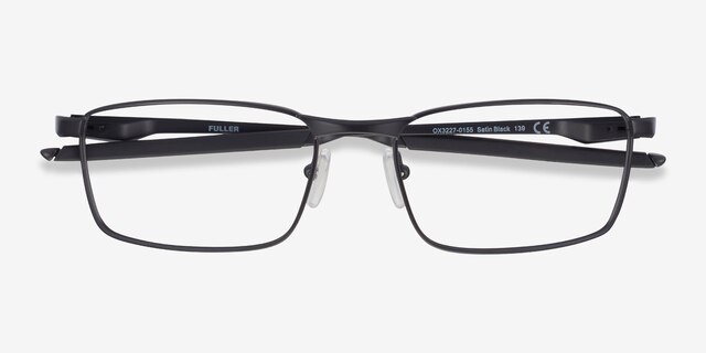 Oakley Fuller Satin Black MetalEyeglass Frames from EyeBuyDirect, Closed View