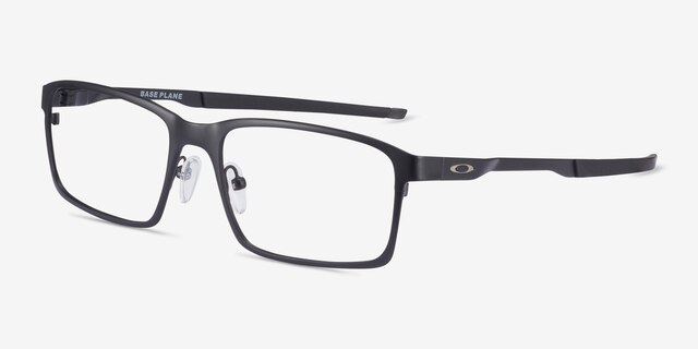 Oakley Base Plane Satin Black MetalEyeglass Frames from EyeBuyDirect, Angle View