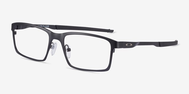 Oakley Base Plane Satin Black MetalEyeglass Frames from EyeBuyDirect, Angle View