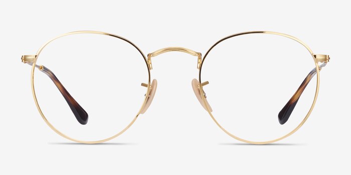 Ray-Ban RB3447V Round Gold Metal Eyeglass Frames from EyeBuyDirect
