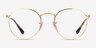 Ray-Ban RB3447V Round Gold MetalEyeglass Frames from EyeBuyDirect, Front View
