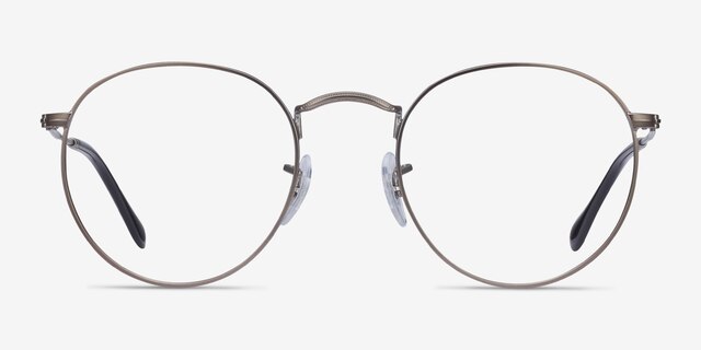 Ray-Ban RB3447V Round Gunmetal MetalEyeglass Frames from EyeBuyDirect, Front View