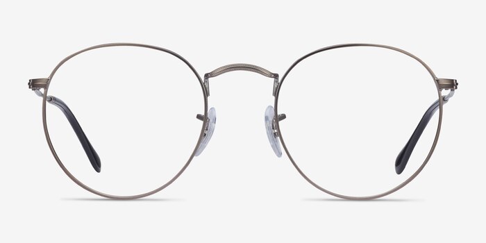 Ray-Ban RB3447V Round Gunmetal Metal Eyeglass Frames from EyeBuyDirect