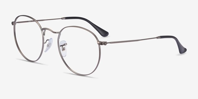 Ray-Ban RB3447V Round Gunmetal MetalEyeglass Frames from EyeBuyDirect, Angle View