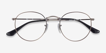 Ray-Ban RB3447V Round - Round Gunmetal Frame Eyeglasses | Eyebuydirect