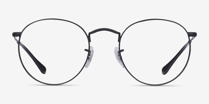 Ray-Ban RB3447V Round Black Metal Eyeglass Frames from EyeBuyDirect