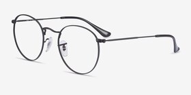 Ray-Ban RB3447V Round Noir Métal Montures de lunettes de vue d'EyeBuyDirect, Vue d'Angle