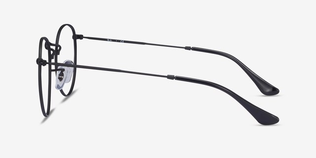 Ray-Ban RB3447V Round Black MetalEyeglass Frames from EyeBuyDirect, Side View