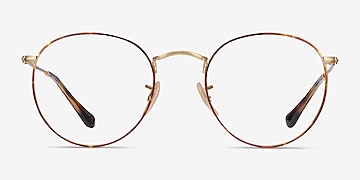 Ray-Ban RB3447V Round - Round Tortoise Gold Frame Eyeglasses | Eyebuydirect