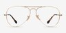 Ray-Ban RB6489 Aviator Gold MetalEyeglass Frames from EyeBuyDirect, Front View