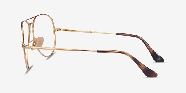 Ray-Ban RB6489 Aviator Gold MetalEyeglass Frames from EyeBuyDirect, Side View