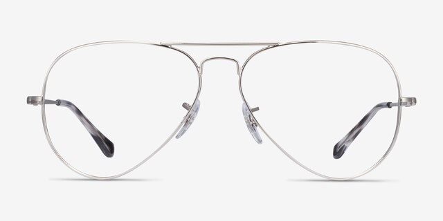 Ray-Ban RB6489 Aviator Silver MetalEyeglass Frames from EyeBuyDirect, Front View