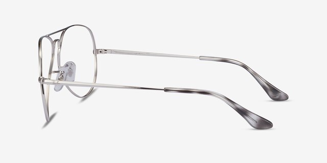 Ray-Ban RB6489 Aviator Silver MetalEyeglass Frames from EyeBuyDirect, Side View