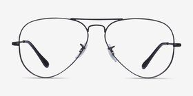 Ray-Ban RB6489 Aviator Noir Métal Montures de lunettes de vue d'EyeBuyDirect, Vue de Face