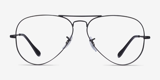 Ray-Ban RB6489 Aviator Black MetalEyeglass Frames from EyeBuyDirect, Front View