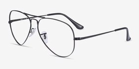 Ray-Ban RB6489 Aviator Noir Métal Montures de lunettes de vue d'EyeBuyDirect, Vue d'Angle