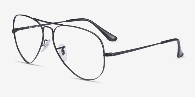 Ray-Ban RB6489 Aviator Black MetalEyeglass Frames from EyeBuyDirect, Angle View