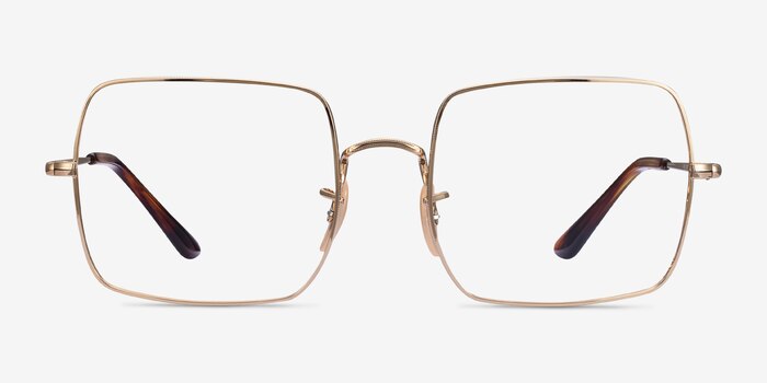 Ray-Ban Square Gold Metal Eyeglass Frames from EyeBuyDirect