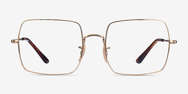 Ray-Ban Square Doré Métal Montures de lunettes de vue