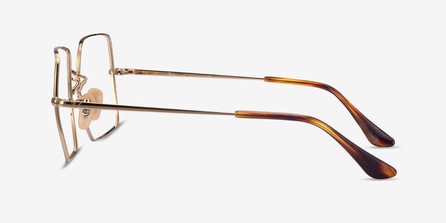 Ray-Ban Square Gold MetalEyeglass Frames from EyeBuyDirect, Side View