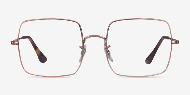 Ray-Ban Square Bronze MetalEyeglass Frames from EyeBuyDirect, Front View
