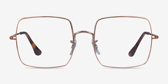 Ray-Ban Square Bronze Metal Eyeglass Frames from EyeBuyDirect